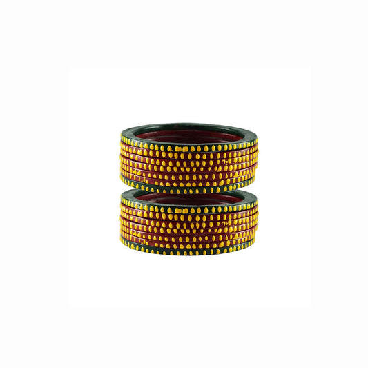 Pure Lakh Traditional Matthi Hinglu Rajasthani bangle (Pack Of 14) (sku-ban3038)