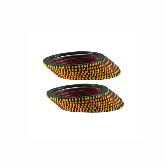 Pure Lakh Traditional Matthi Hinglu Rajasthani bangle (Pack Of 14) (sku-ban3040)