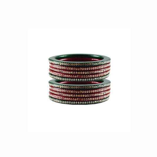 Pure Lakh Traditional Hinglu Rajasthani bangle (Pack Of 10) (sku-ban3043)