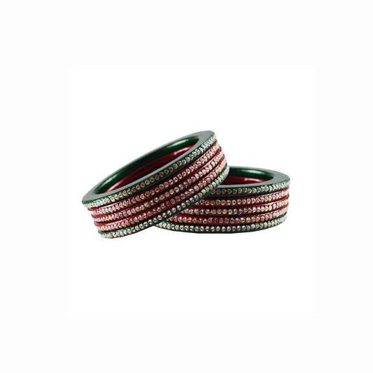 Pure Lakh Traditional Hinglu Rajasthani bangle (Pack Of 10) (sku-ban3043)