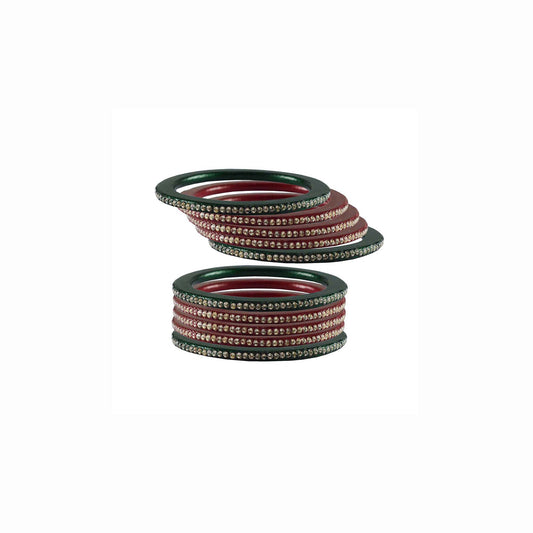 Pure Lakh Traditional Hinglu Rajasthani bangle (Pack Of 10) (sku-ban3044)