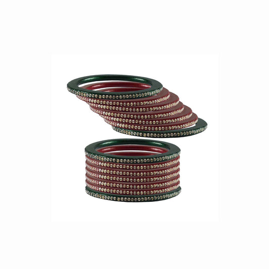 Pure Lakh Traditional Hinglu Rajasthani bangle (Pack Of 14) (sku-ban3045)
