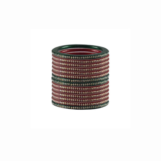 Pure Lakh Traditional Hinglu Rajasthani bangle (Pack Of 14) (sku-ban3045)