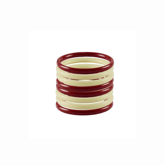Red-Cream Plain Acrylic Bangle With Very Extra Large Size  (Pack Of 8) (sku-ban3054)