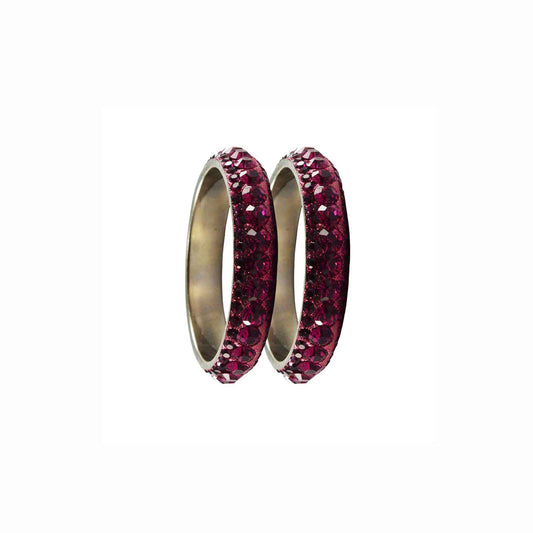 Rani Stone Brass Bangle With Extra Large Size  (Pack Of 2) (sku-ban3162)