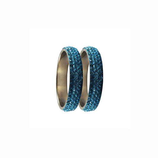 Firozi Stone Brass Bangle With Extra Large Size  (Pack Of 2) (sku-ban3171)