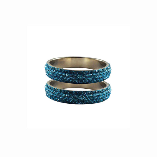Firozi Stone Brass Bangle With Extra Large Size  (Pack Of 2) (sku-ban3171)