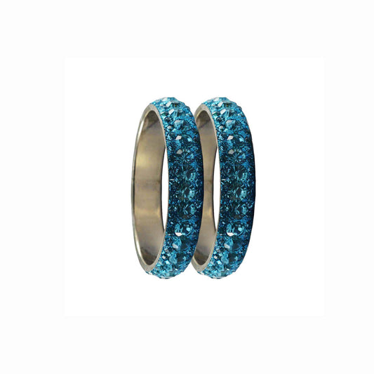 Firozi Stone Brass Bangle With Extra Large Size  (Pack Of 2) (sku-ban3172)