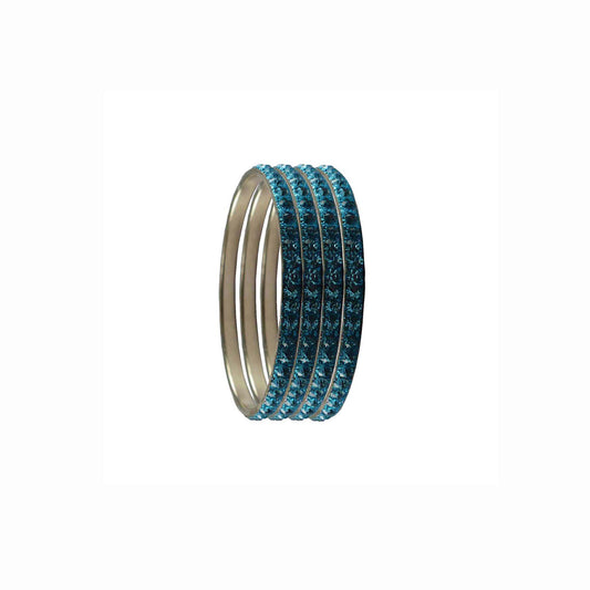 Firozi Stone Brass Bangle With Extra Large Size  (Pack Of 4) (sku-ban3173)