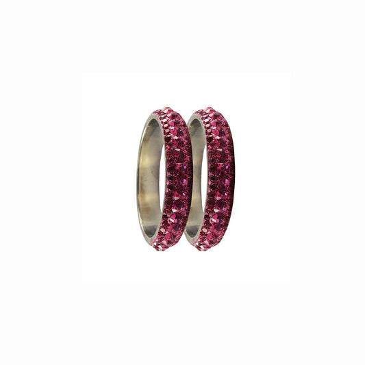 Light Rani Stone Brass Bangle With Extra Large Size  (Pack Of 2) (sku-ban3181)