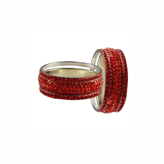 Red Stone Brass Bangle With Extra Large Size  (Pack Of 6) (sku-ban3194)