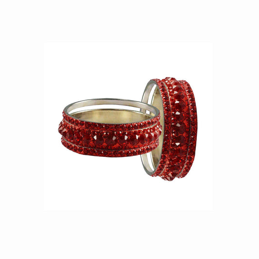 Red Stone Brass Bangle With Extra Large Size  (Pack Of 6) (sku-ban3195)
