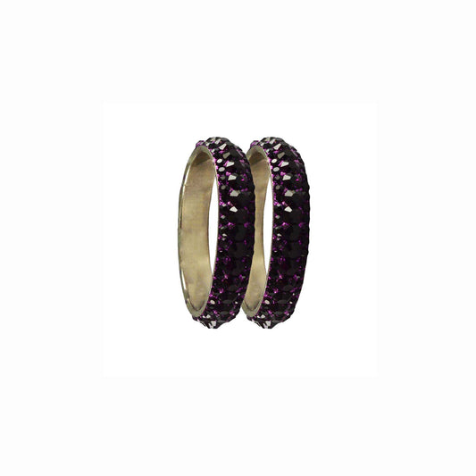 Dark Rani  Stone Brass Bangle With Extra Large Size  (Pack Of 2) (sku-ban3201)
