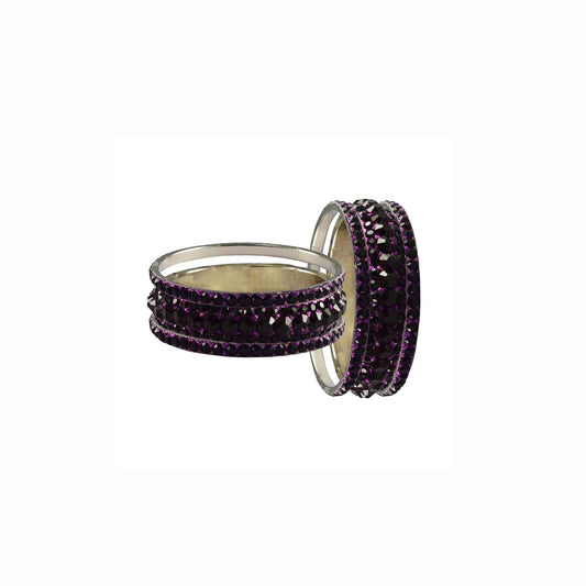 Dark Rani  Stone Brass Bangle With Extra Large Size  (Pack Of 6) (sku-ban3204)