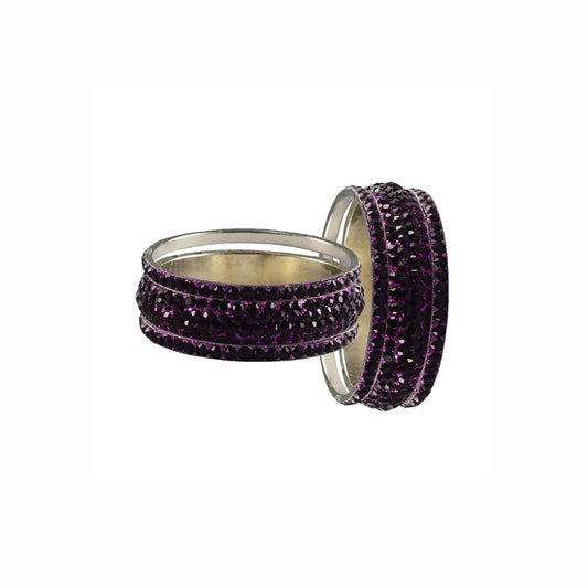 Dark Rani  Stone Brass Bangle With Extra Large Size  (Pack Of 6) (sku-ban3205)