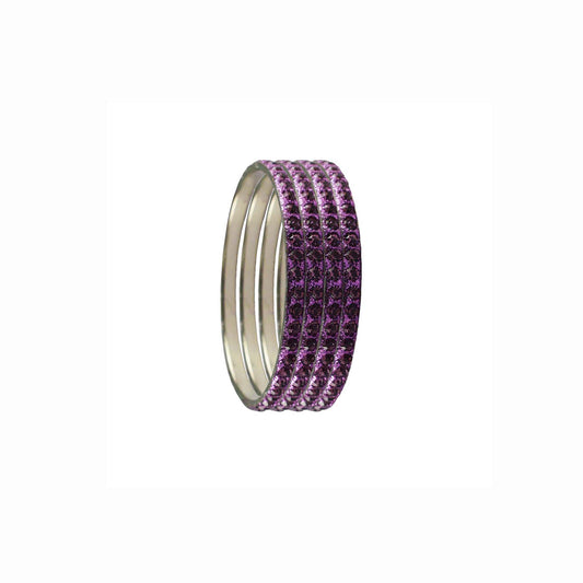 Voilet Stone Brass Bangle With Extra Large Size  (Pack Of 4) (sku-ban3213)