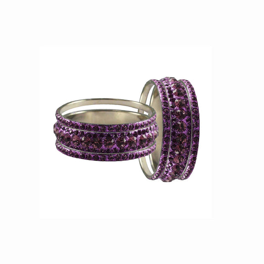 Voilet Stone Brass Bangle With Extra Large Size  (Pack Of 6) (sku-ban3214)