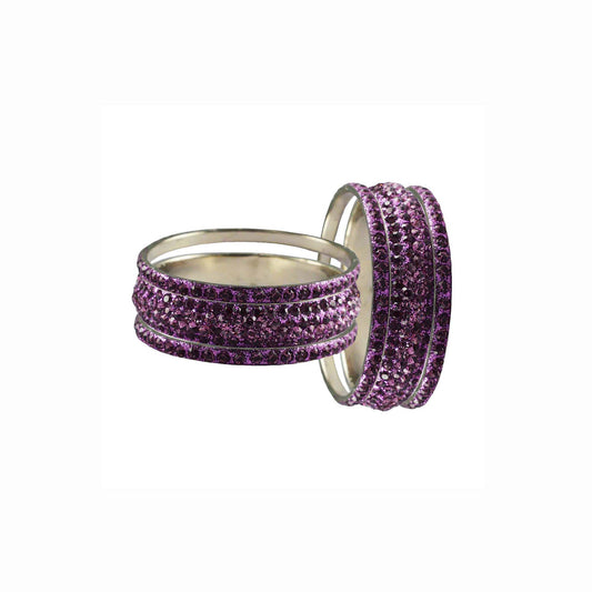 Voilet Stone Brass Bangle With Extra Large Size  (Pack Of 6) (sku-ban3215)
