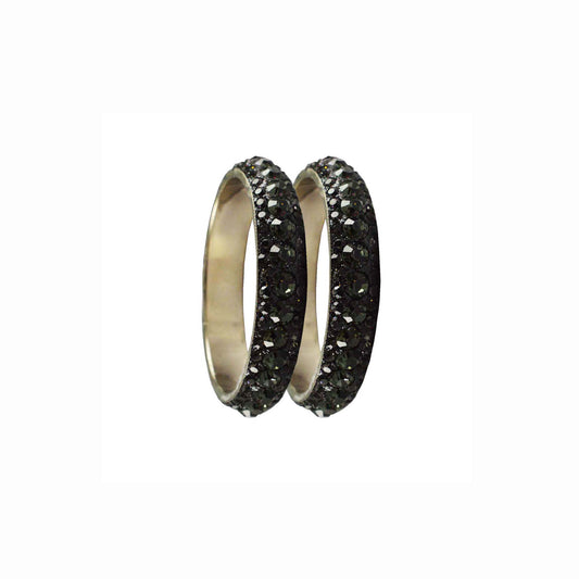 Gray Stone Brass Bangle With Extra Large Size  (Pack Of 2) (sku-ban3216)