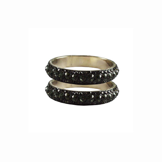 Gray Stone Brass Bangle With Extra Large Size  (Pack Of 2) (sku-ban3216)