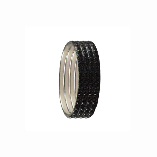 Gray Stone Brass Bangle With Extra Large Size  (Pack Of 4) (sku-ban3218)