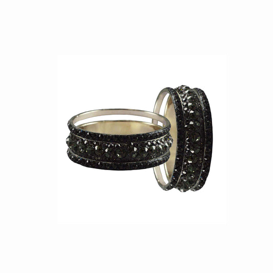 Gray Stone Brass Bangle With Extra Large Size  (Pack Of 6) (sku-ban3219)