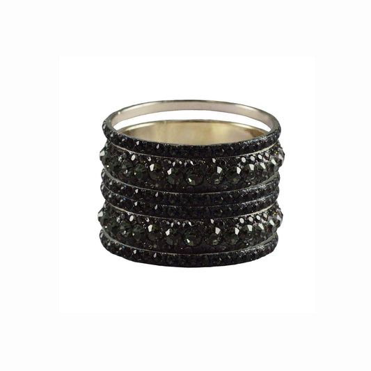 Gray Stone Brass Bangle With Extra Large Size  (Pack Of 6) (sku-ban3219)