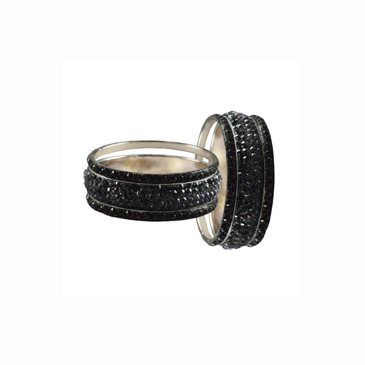 Gray Stone Brass Bangle With Extra Large Size  (Pack Of 6) (sku-ban3220)