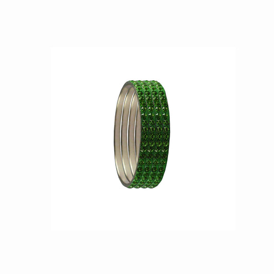 Light Green Stone Brass Bangle With Extra Large Size  (Pack Of 4) (sku-ban3228)
