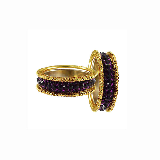 Rani Stone Brass Bangle With Extra Large Size  (Pack Of 6) (sku-ban3248)
