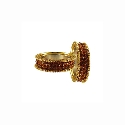 Copper Stone Brass Bangle With Extra Large Size  (Pack Of 6) (sku-ban3260)