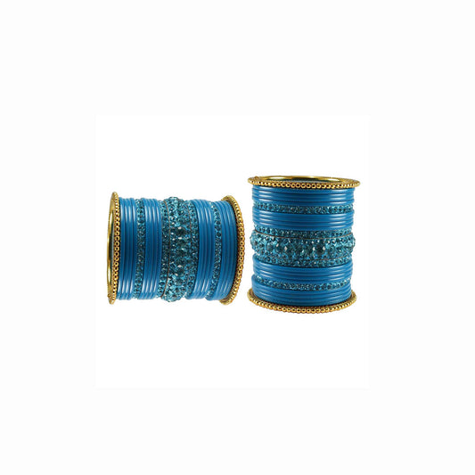 Voilet Stone Acrylic-Brass Bangle With Extra Large Size  (Pack Of 46) (sku-ban3298)