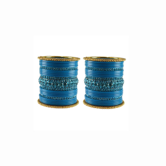 Voilet Stone Acrylic-Brass Bangle With Extra Large Size  (Pack Of 46) (sku-ban3298)