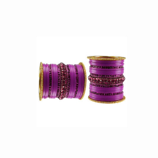 Rani Stone Acrylic-Brass Bangle With Extra Large Size  (Pack Of 46) (sku-ban3302)