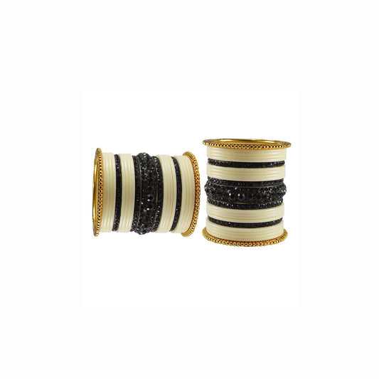 Multi Stone Acrylic-Brass Bangle With Extra Large Size  (Pack Of 46) (sku-ban3314)