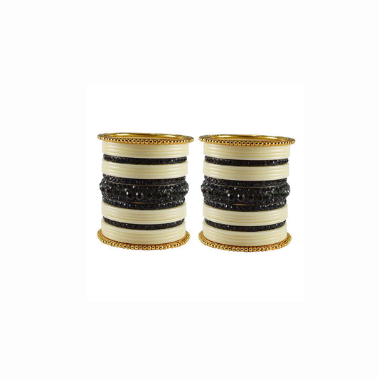 Multi Stone Acrylic-Brass Bangle With Extra Large Size  (Pack Of 46) (sku-ban3314)
