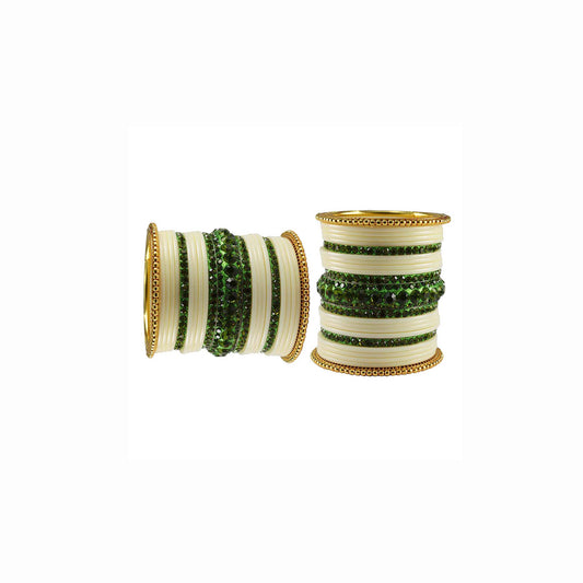 Multi Stone Acrylic-Brass Bangle With Extra Large Size  (Pack Of 46) (sku-ban3316)