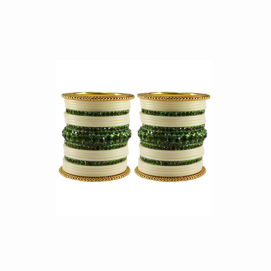 Multi Stone Acrylic-Brass Bangle With Extra Large Size  (Pack Of 46) (sku-ban3316)
