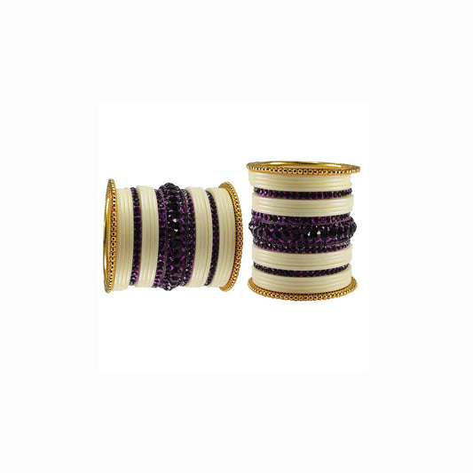 Multi Stone Acrylic-Brass Bangle With Extra Large Size  (Pack Of 46) (sku-ban3318)