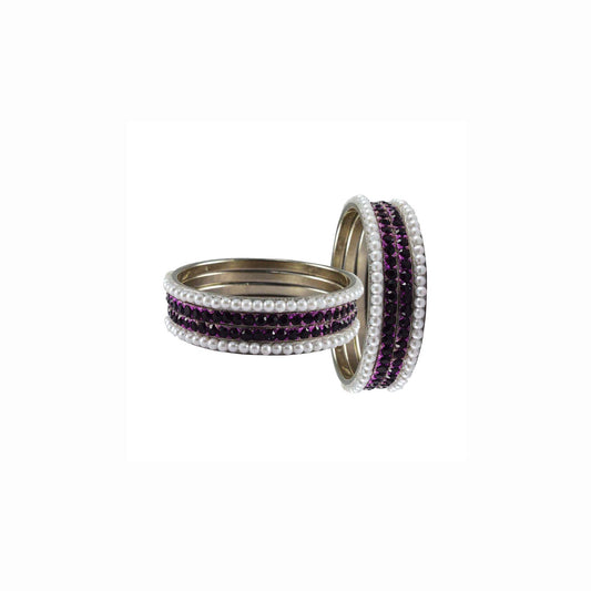 Multi Stone Brass Bangle With Extra Large Size  (Pack Of 8) (sku-ban3320)
