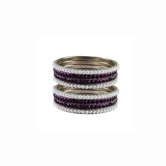 Multi Stone Brass Bangle With Extra Large Size  (Pack Of 8) (sku-ban3320)