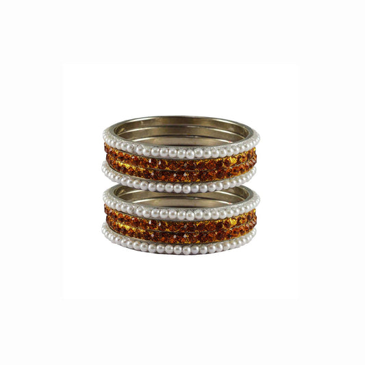 Multi Stone Brass Bangle With Extra Large Size  (Pack Of 8) (sku-ban3323)