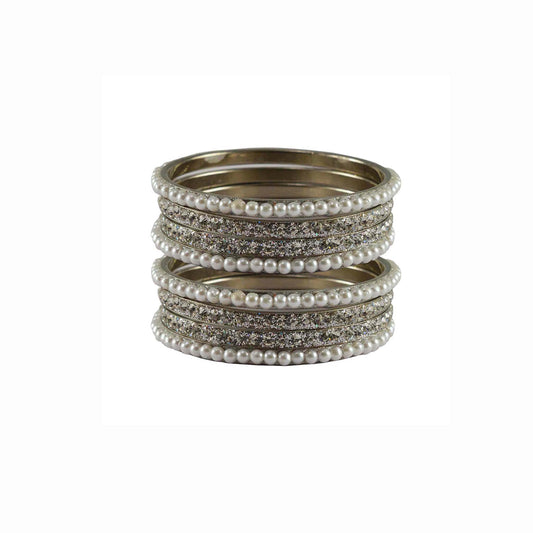 Multi Stone Brass Bangle With Extra Large Size  (Pack Of 8) (sku-ban3325)