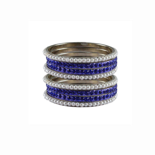 Multi Stone Brass Bangle With Extra Large Size  (Pack Of 8) (sku-ban3326)