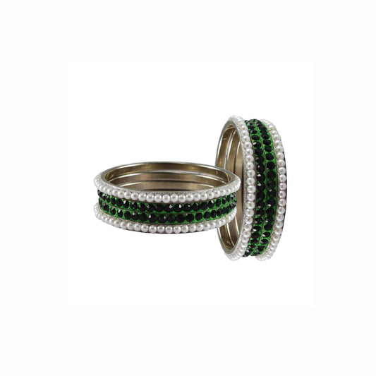 Multi Stone Brass Bangle With Extra Large Size  (Pack Of 8) (sku-ban3329)