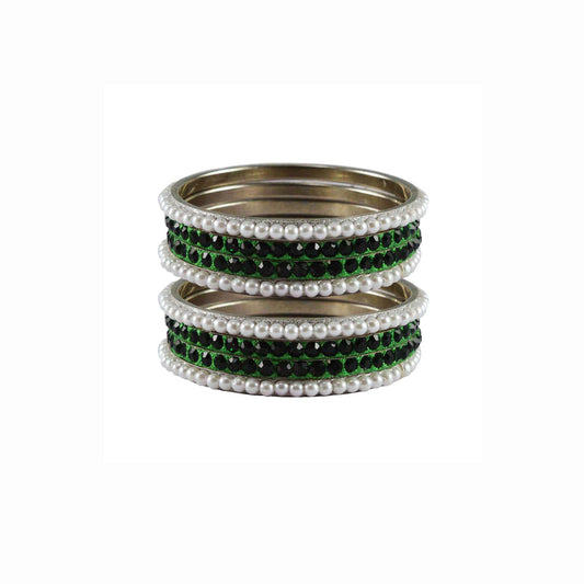 Multi Stone Brass Bangle With Extra Large Size  (Pack Of 8) (sku-ban3329)