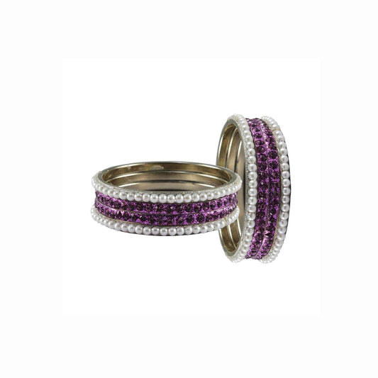 Multi Stone Brass Bangle With Extra Large Size  (Pack Of 8) (sku-ban3330)