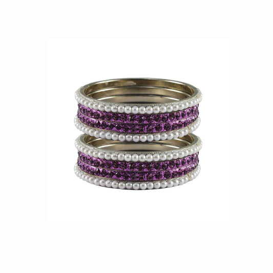 Multi Stone Brass Bangle With Extra Large Size  (Pack Of 8) (sku-ban3330)