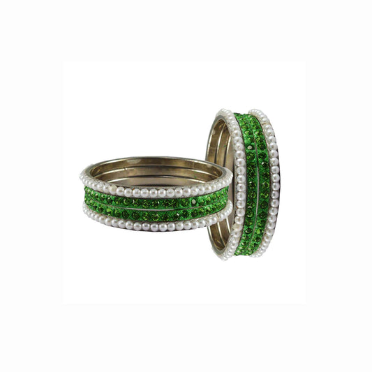 Multi Stone Brass Bangle With Extra Large Size  (Pack Of 8) (sku-ban3331)
