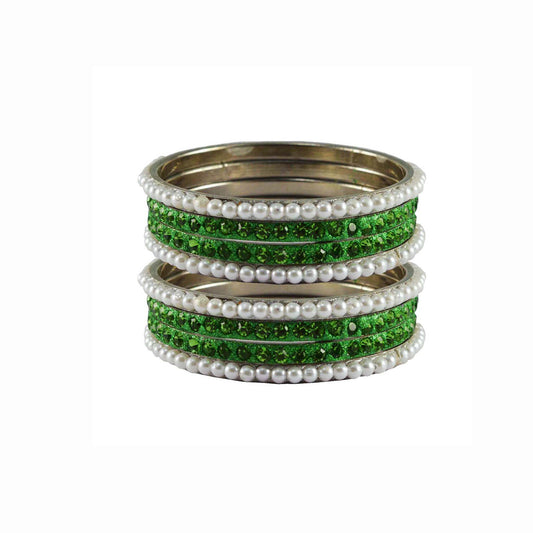 Multi Stone Brass Bangle With Extra Large Size  (Pack Of 8) (sku-ban3331)